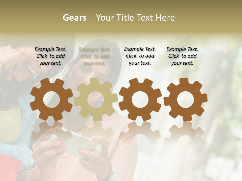 Beautiful Cell Girls PowerPoint Template