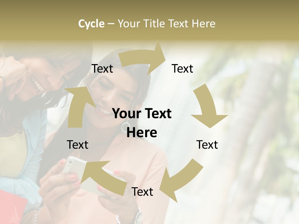 Beautiful Cell Girls PowerPoint Template