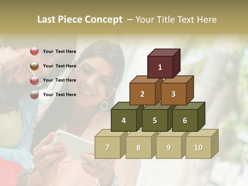 Beautiful Cell Girls PowerPoint Template