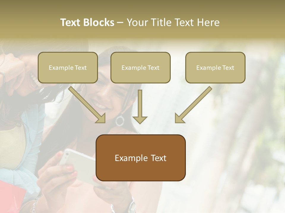Beautiful Cell Girls PowerPoint Template