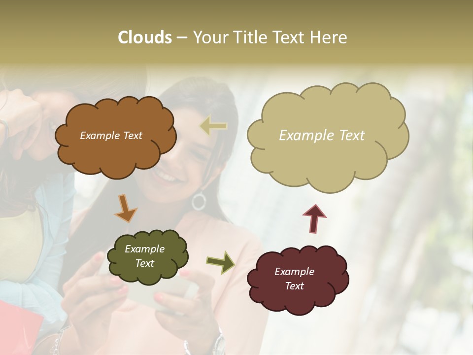Beautiful Cell Girls PowerPoint Template