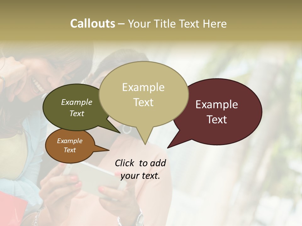 Beautiful Cell Girls PowerPoint Template