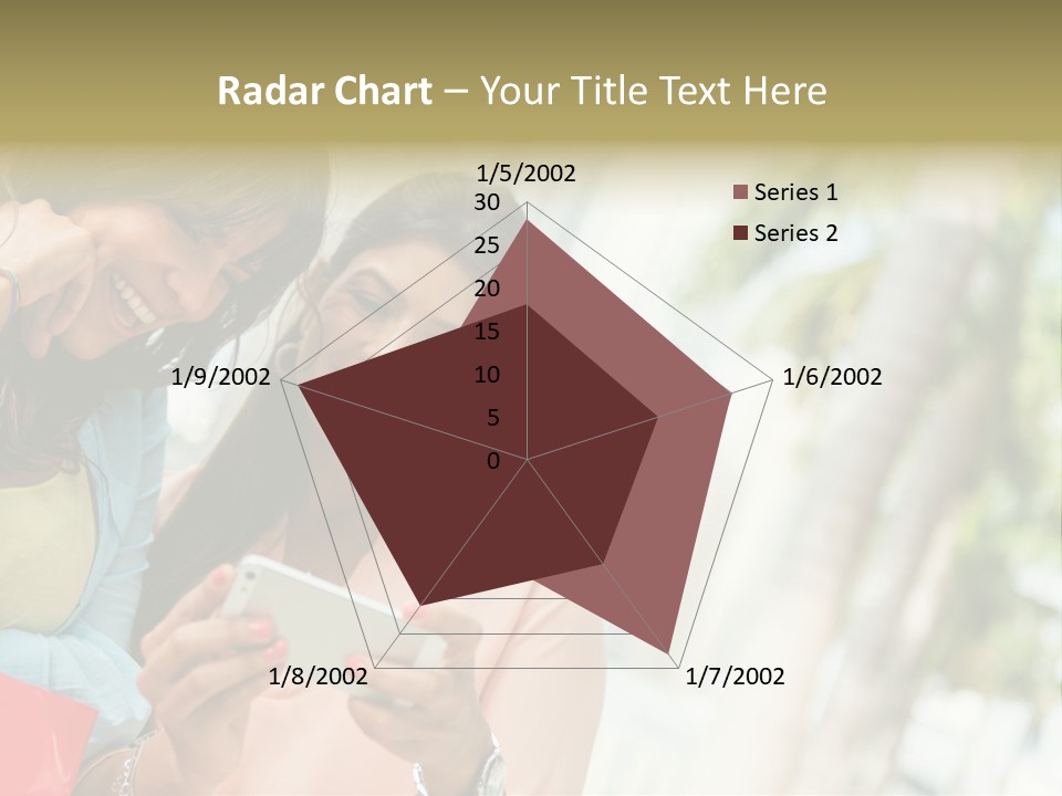 Beautiful Cell Girls PowerPoint Template