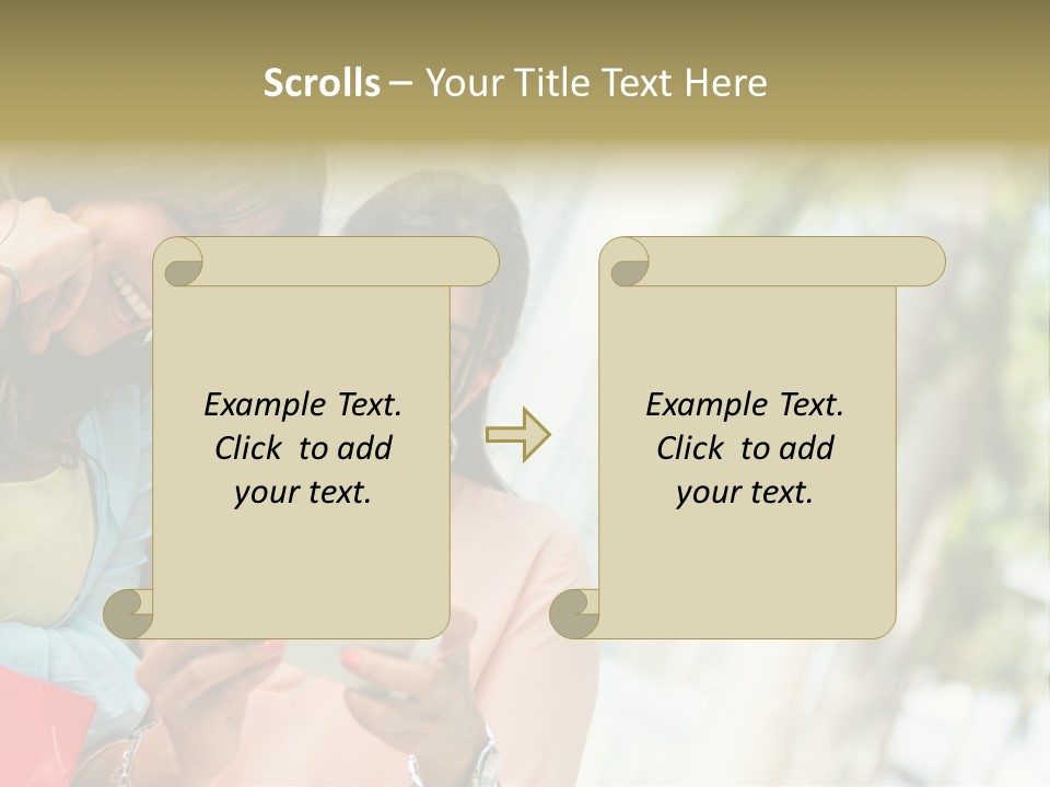 Beautiful Cell Girls PowerPoint Template
