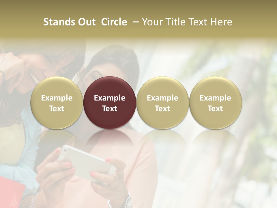 Beautiful Cell Girls PowerPoint Template