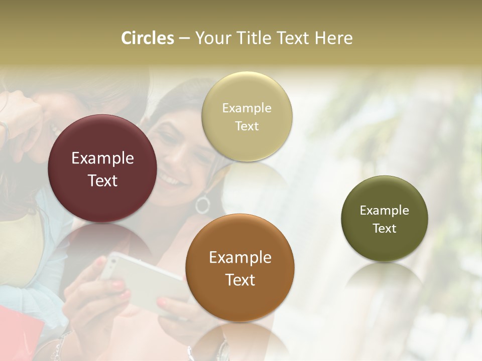 Beautiful Cell Girls PowerPoint Template