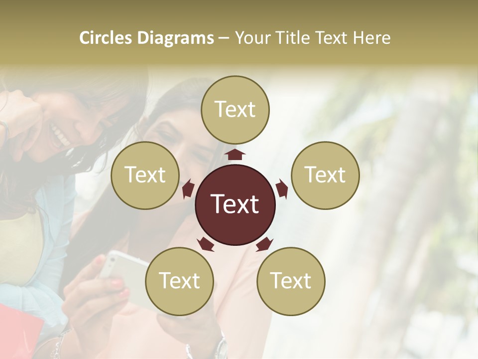 Beautiful Cell Girls PowerPoint Template