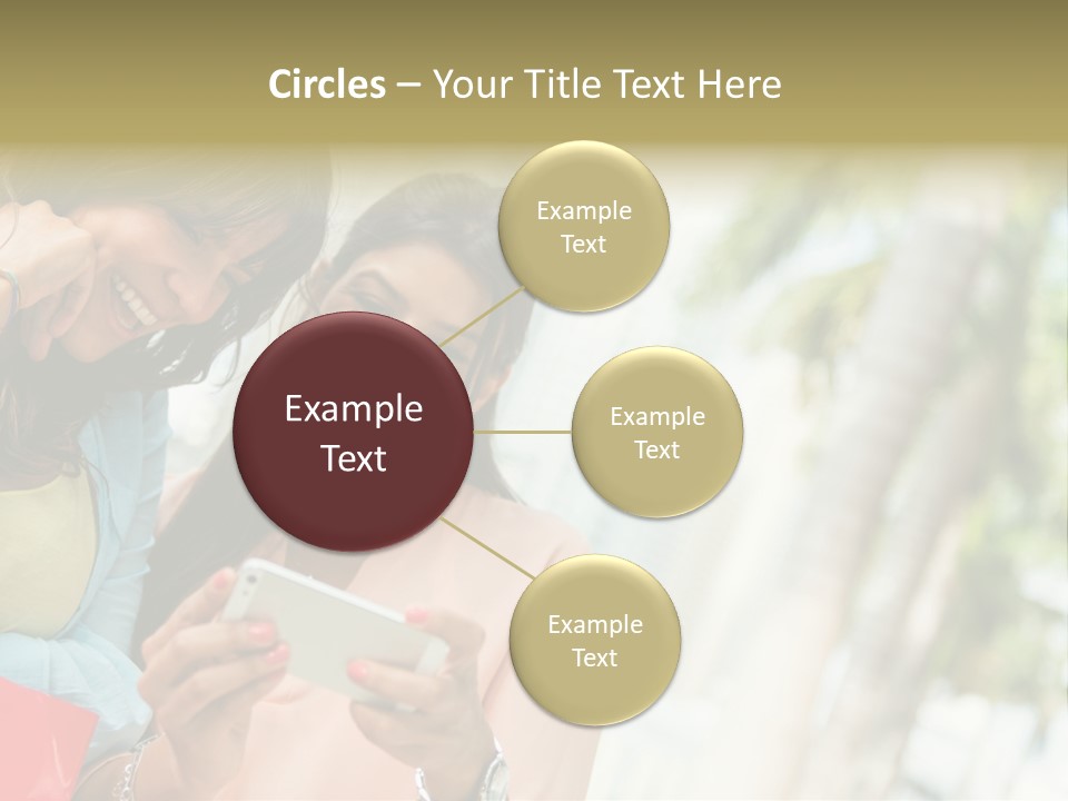 Beautiful Cell Girls PowerPoint Template