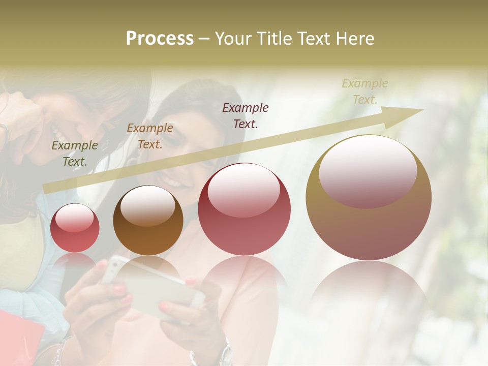 Beautiful Cell Girls PowerPoint Template