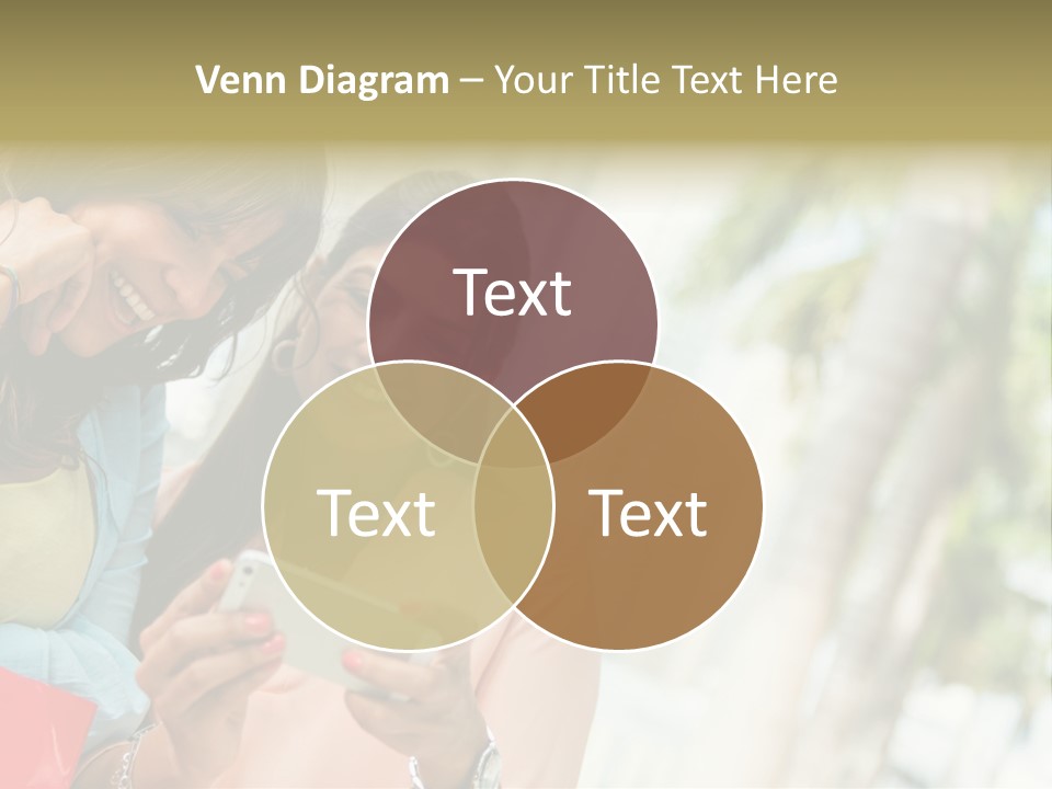 Beautiful Cell Girls PowerPoint Template