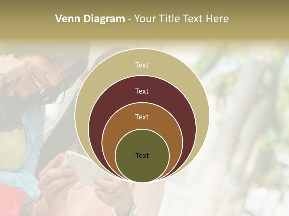 Beautiful Cell Girls PowerPoint Template