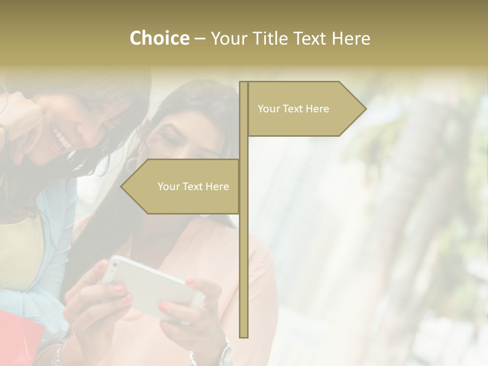 Beautiful Cell Girls PowerPoint Template