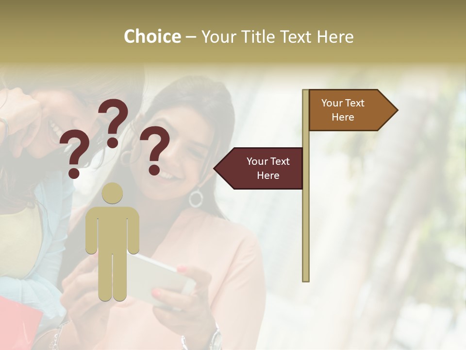 Beautiful Cell Girls PowerPoint Template