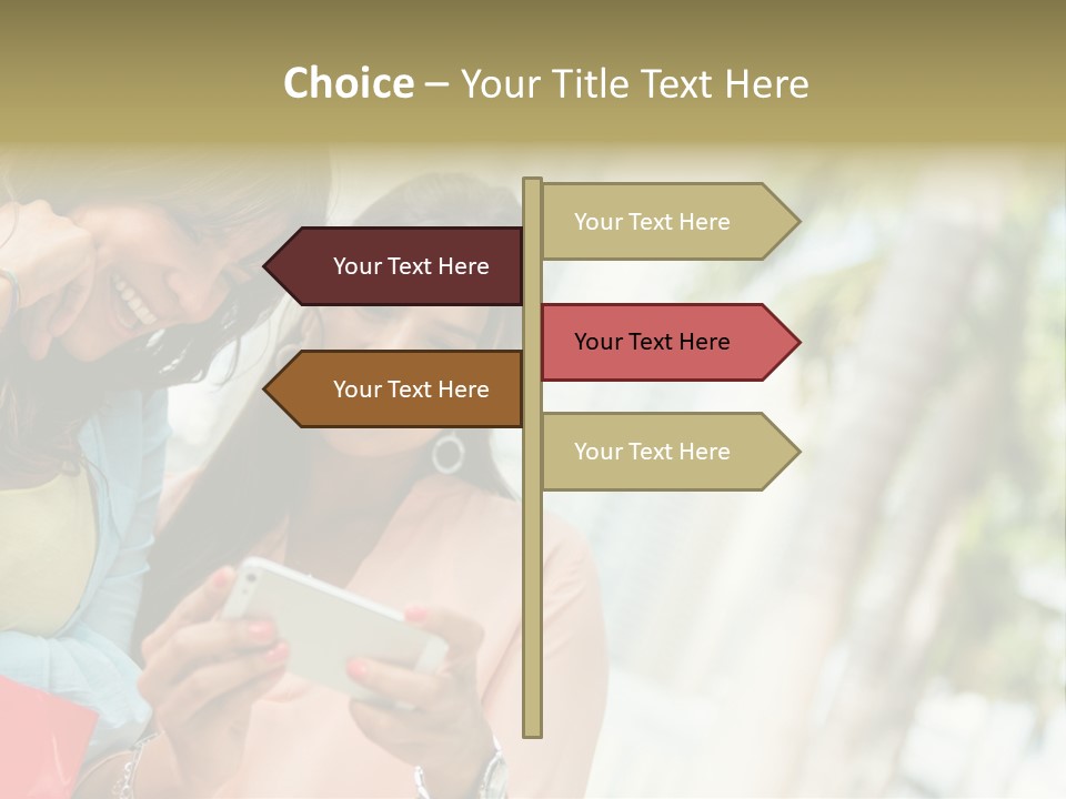 Beautiful Cell Girls PowerPoint Template