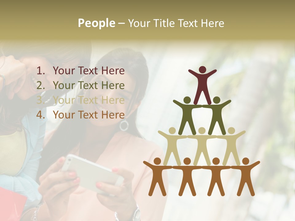 Beautiful Cell Girls PowerPoint Template