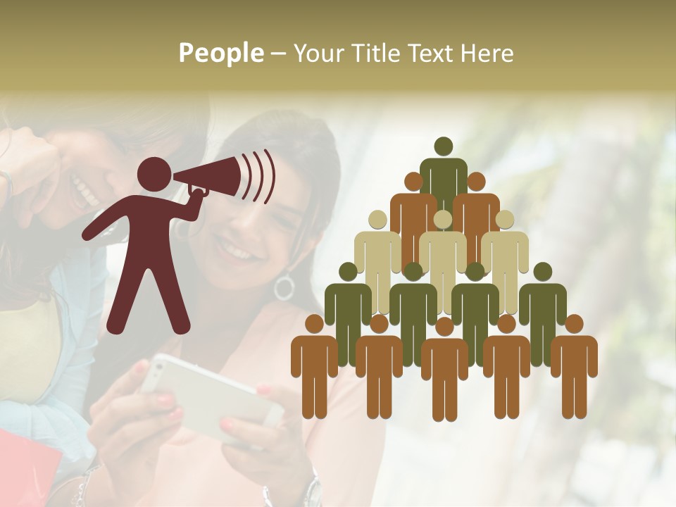 Beautiful Cell Girls PowerPoint Template