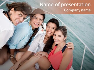 Pretty Laughter Sea PowerPoint Template