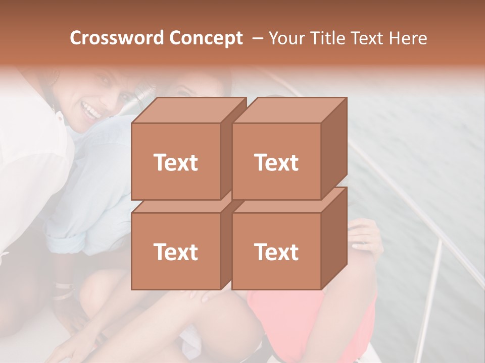 Pretty Laughter Sea PowerPoint Template