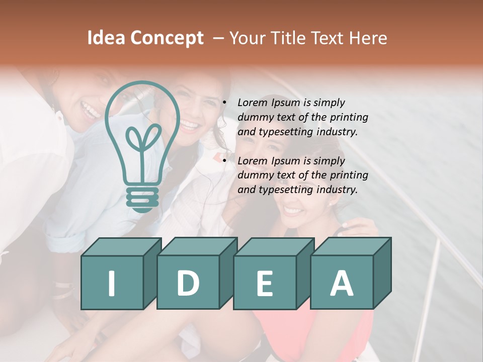 Pretty Laughter Sea PowerPoint Template