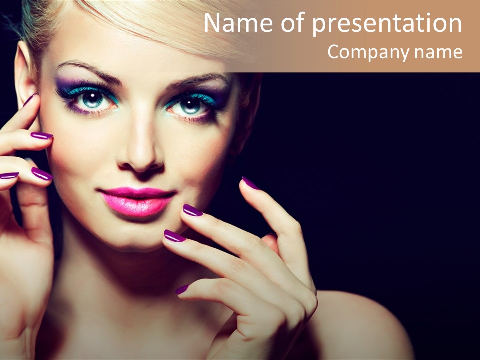 Make Up Beauty Salon Girl PowerPoint Template