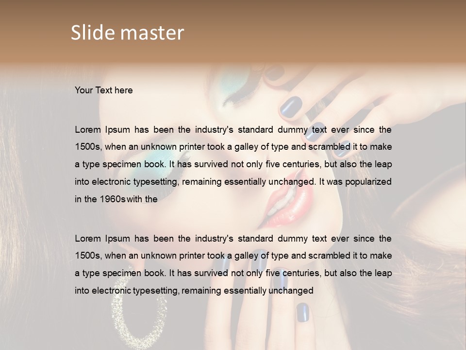 Eyelash Jewellery Colorful PowerPoint Template