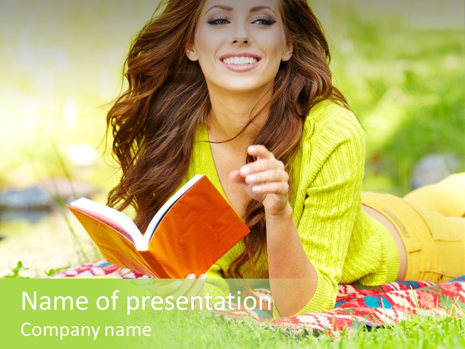 Beauty Yellow Girl PowerPoint Template