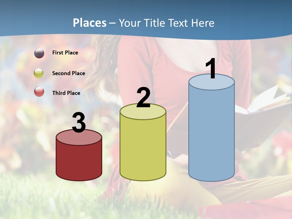 Book Lying Grass PowerPoint Template