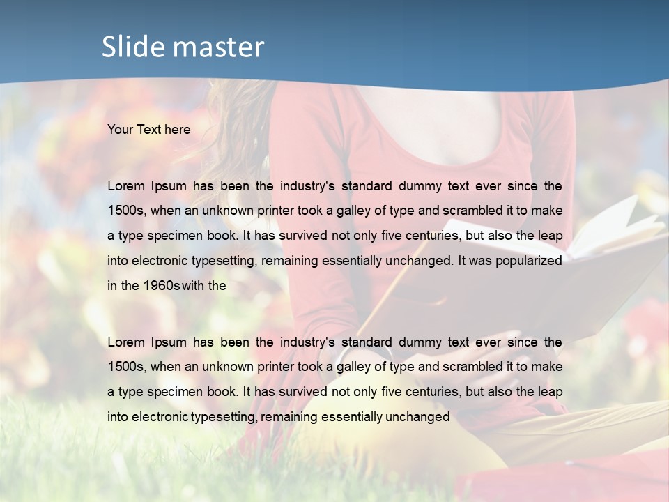 Book Lying Grass PowerPoint Template