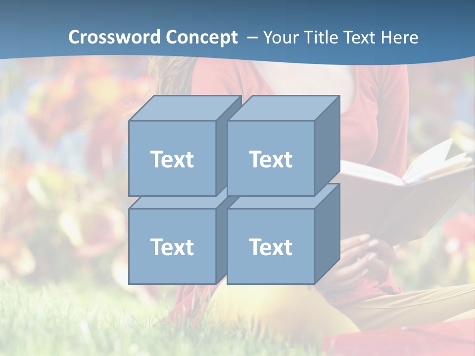 Book Lying Grass PowerPoint Template