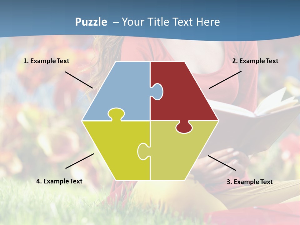 Book Lying Grass PowerPoint Template