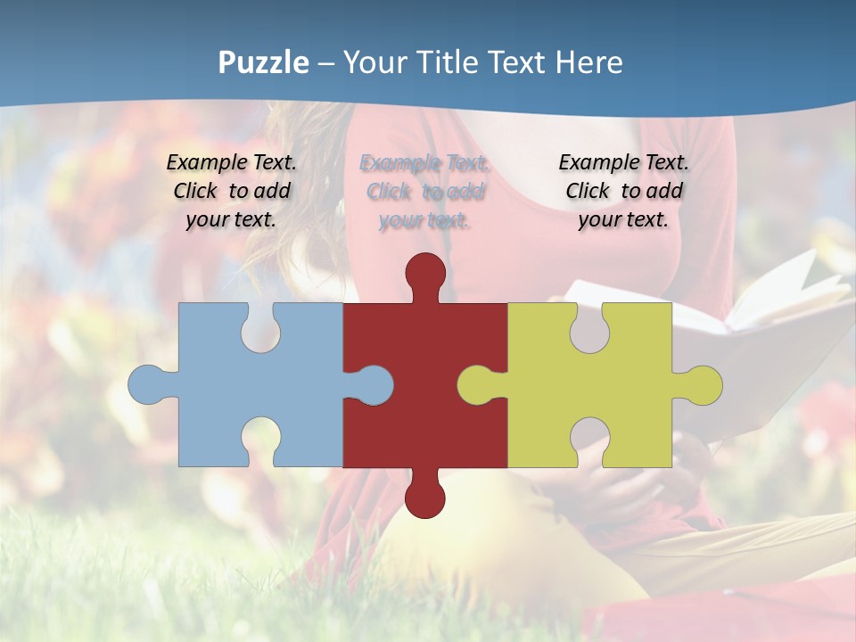 Book Lying Grass PowerPoint Template