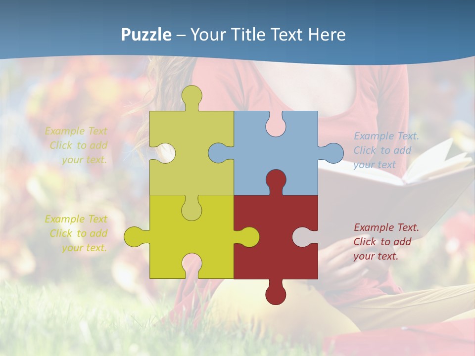 Book Lying Grass PowerPoint Template