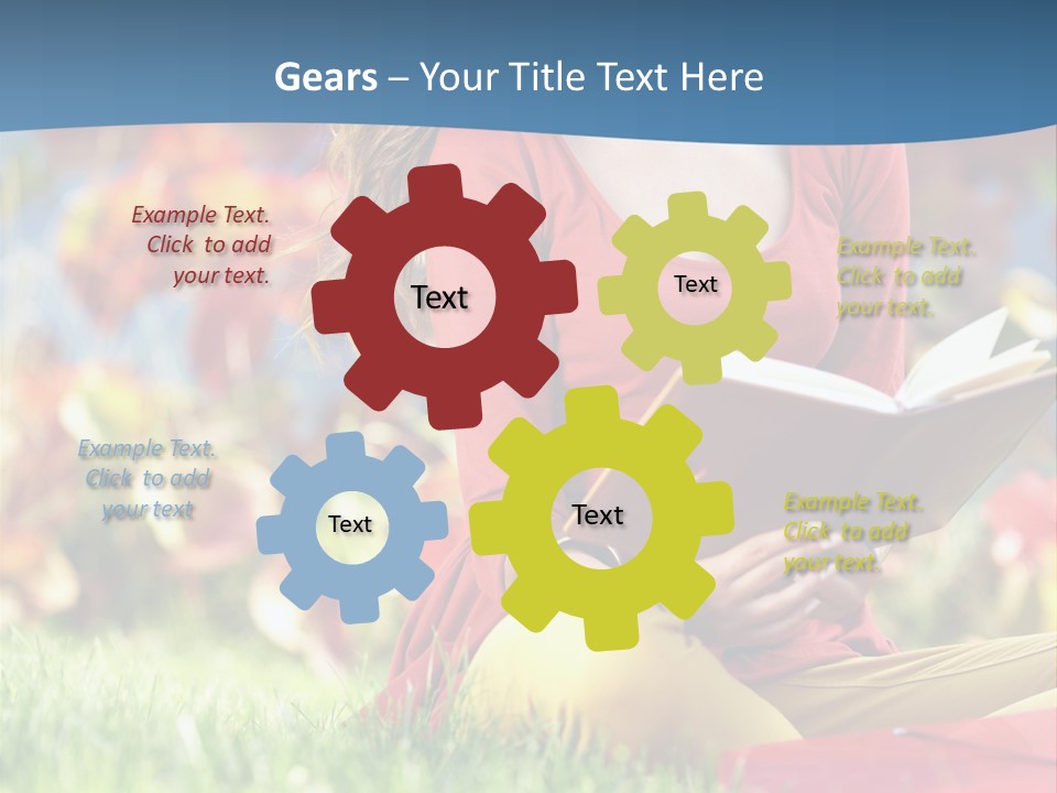 Book Lying Grass PowerPoint Template