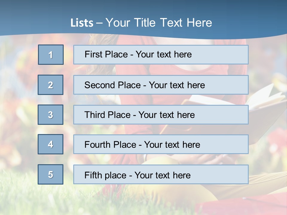 Book Lying Grass PowerPoint Template