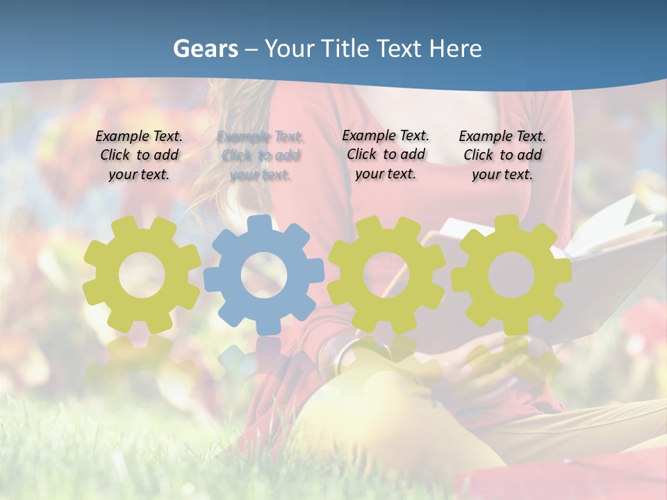 Book Lying Grass PowerPoint Template