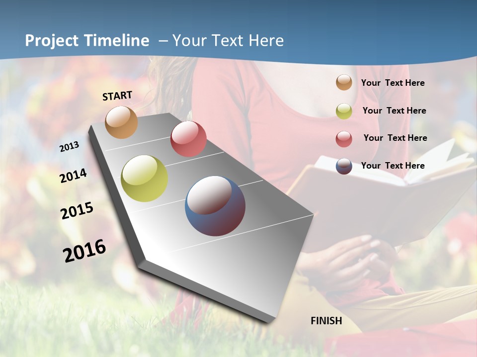 Book Lying Grass PowerPoint Template
