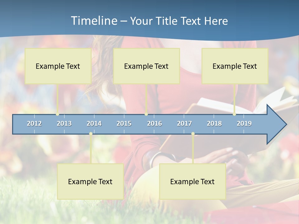 Book Lying Grass PowerPoint Template
