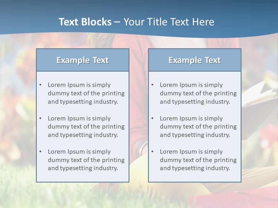 Book Lying Grass PowerPoint Template