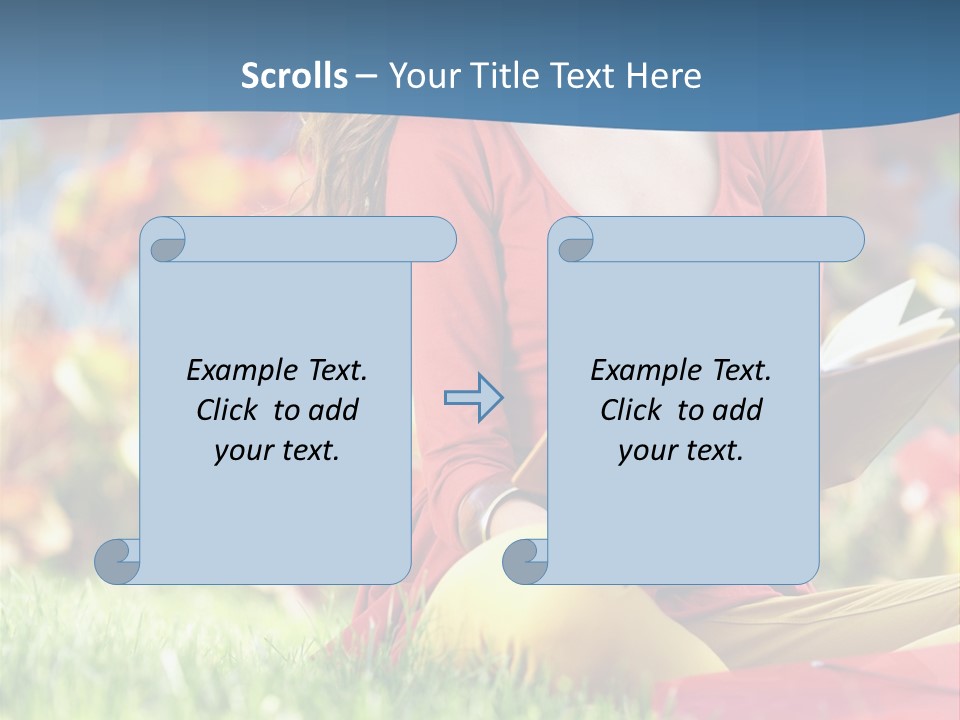 Book Lying Grass PowerPoint Template