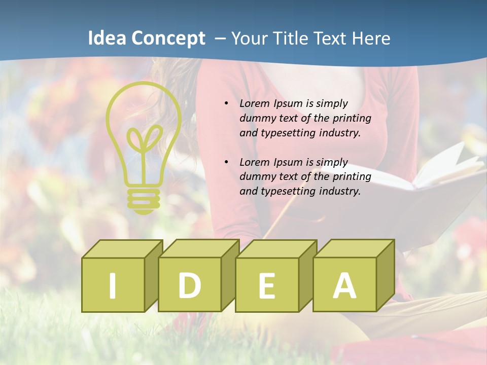 Book Lying Grass PowerPoint Template