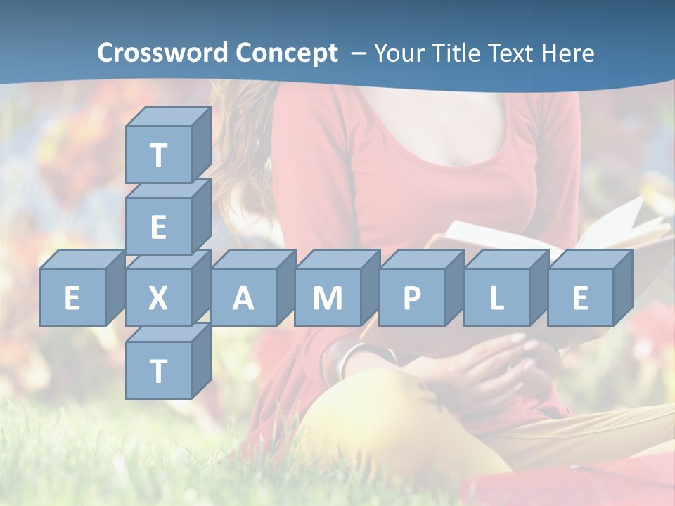 Book Lying Grass PowerPoint Template