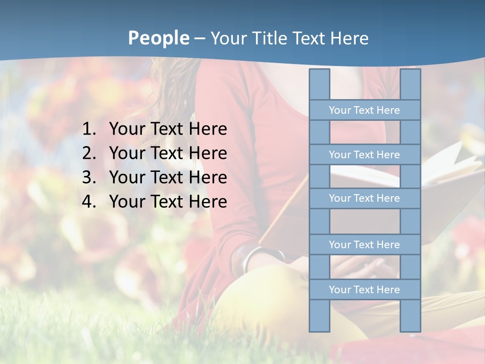 Book Lying Grass PowerPoint Template