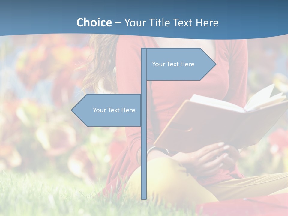 Book Lying Grass PowerPoint Template