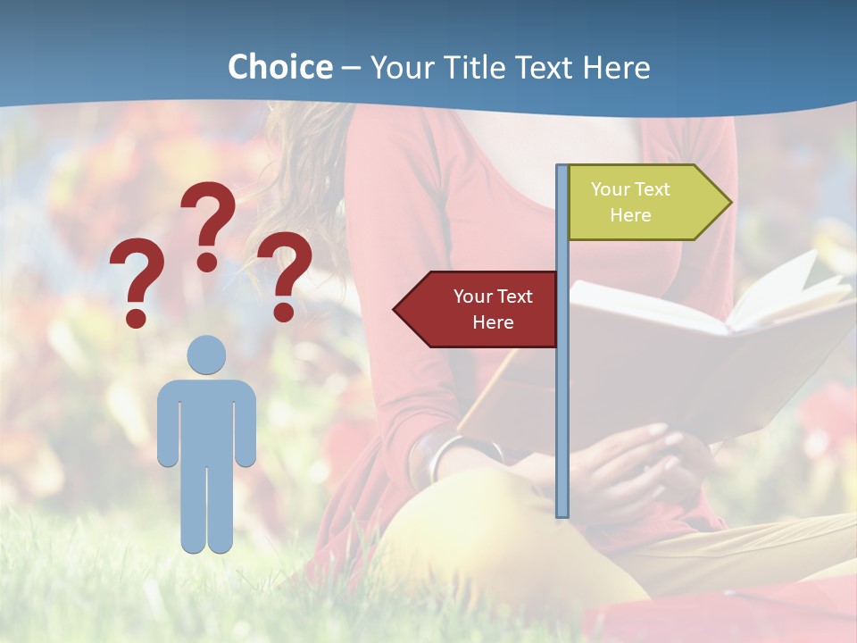 Book Lying Grass PowerPoint Template