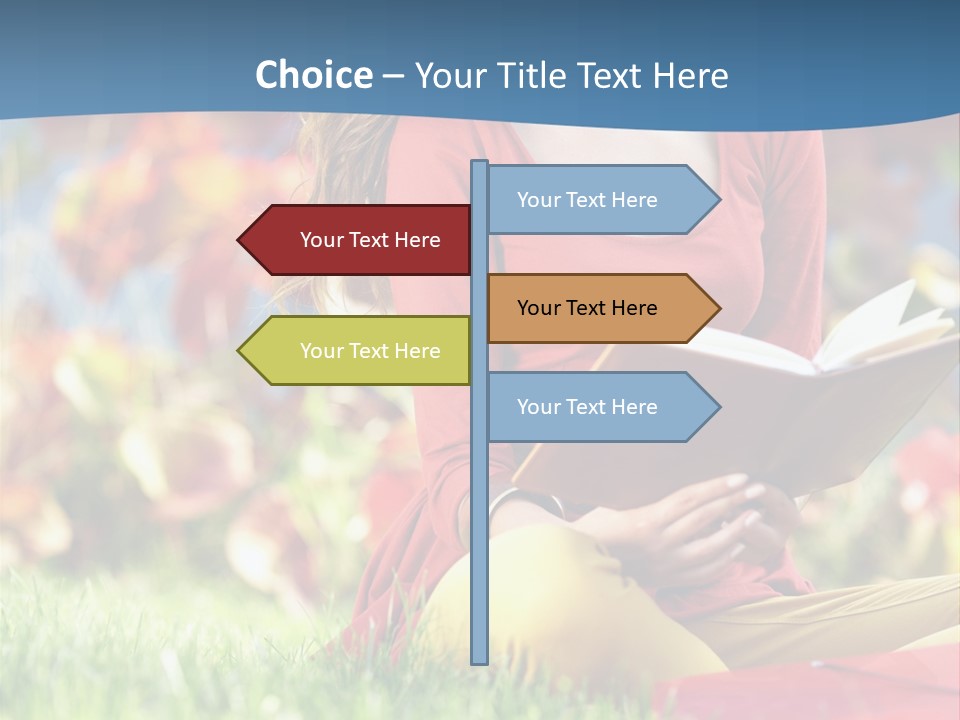 Book Lying Grass PowerPoint Template