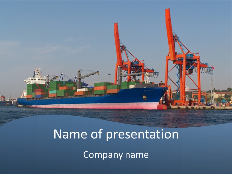 Freighter Terminal Loading PowerPoint Template