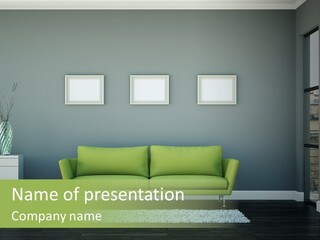 Lounge Interiors Flat PowerPoint Template