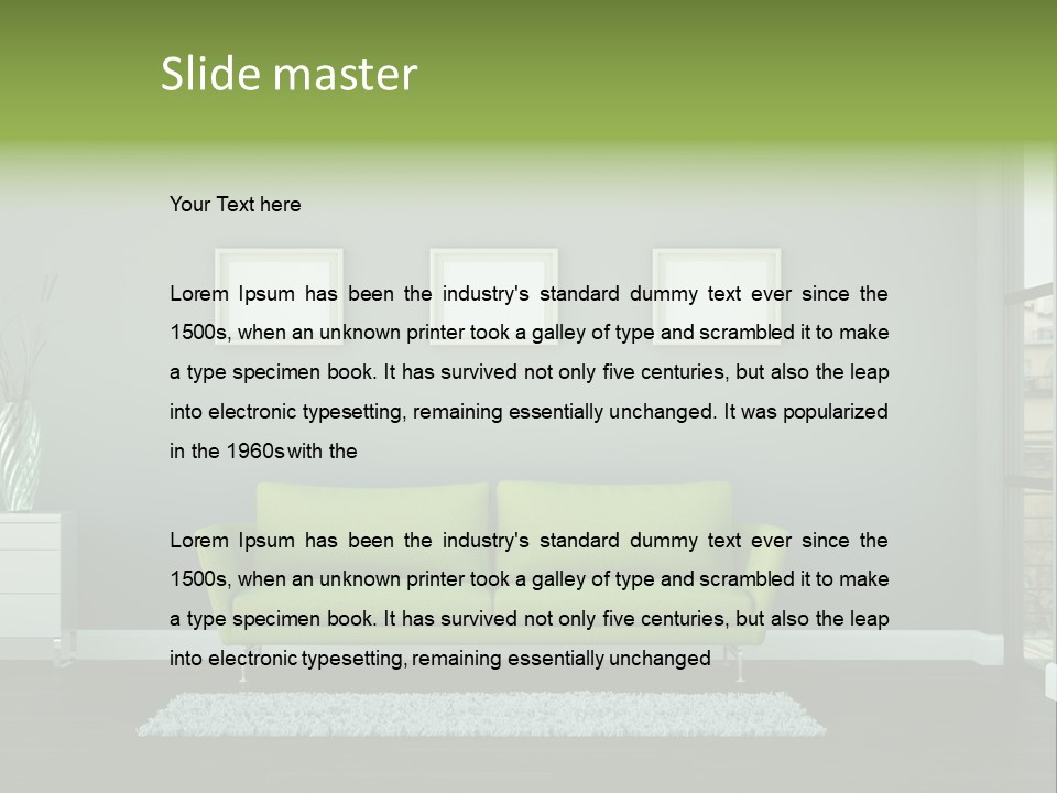 Lounge Interiors Flat PowerPoint Template