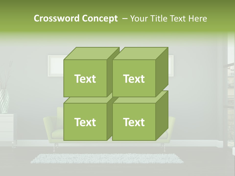 Lounge Interiors Flat PowerPoint Template