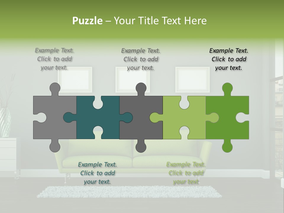 Lounge Interiors Flat PowerPoint Template